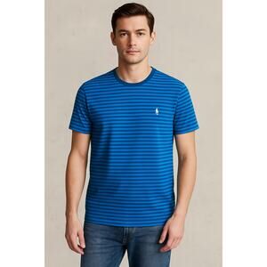 Ralph Lauren Men Striped Blue T-Shirt NWT Size XL